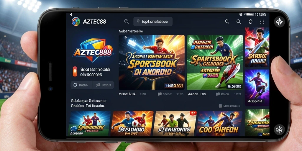 Screenshot utama AZTEC88 menampilkan tampilan antarmuka taruhan olahraga yang menarik.