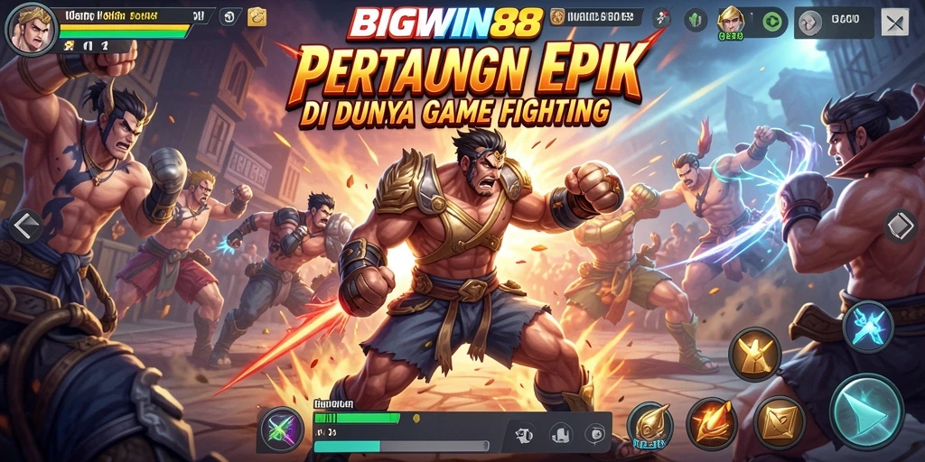 Tampilan action-packed dalam BIGWIN88 yang menampilkan karakter bertarung.