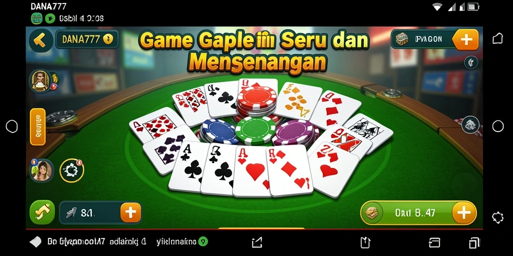 Screenshot DANA777 menampilkan gameplay Gaple yang seru dan interaktif.