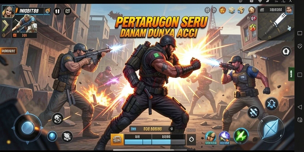 Gameplay seru INDOBIT88 dengan aksi pertarungan mendebarkan.