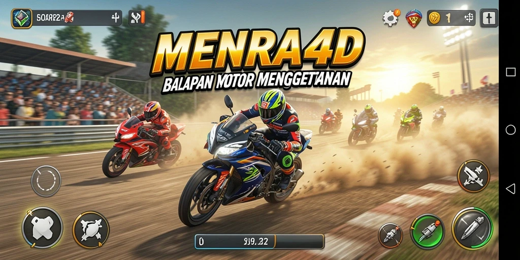 Gameplay balapan motor dengan grafis yang mengesankan di MENARA4D.