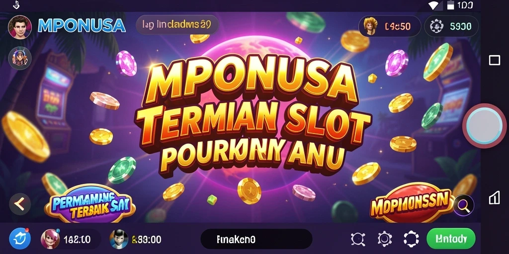 Screenshot gameplay menarik dari MPONUSA menunjukkan mesin slot berputar.