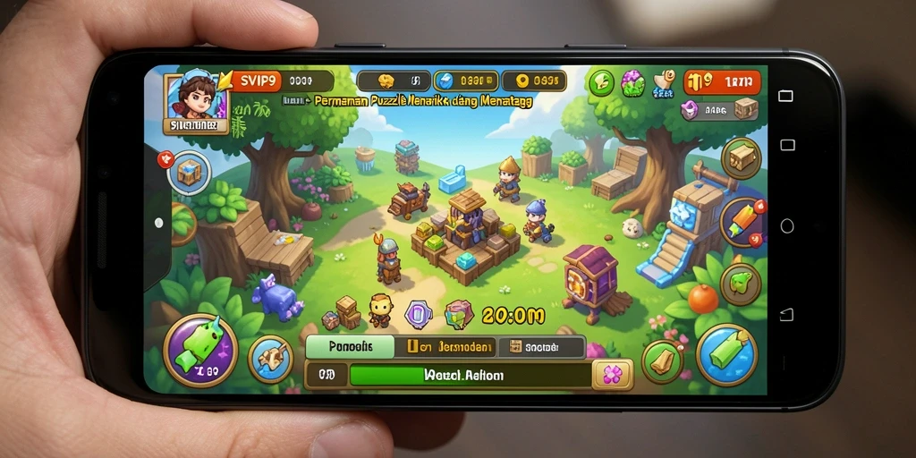 Screenshot SVIP9 menunjukkan gameplay menantang yang mengasah otak.