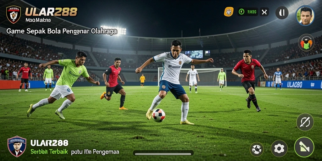 Screenshot ULAR288 menampilkan momen intens di lapangan sepak bola.